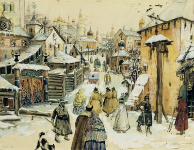 A Moscow Street of the 17th Century near the Kremlin by Aleksandr Lozhkin